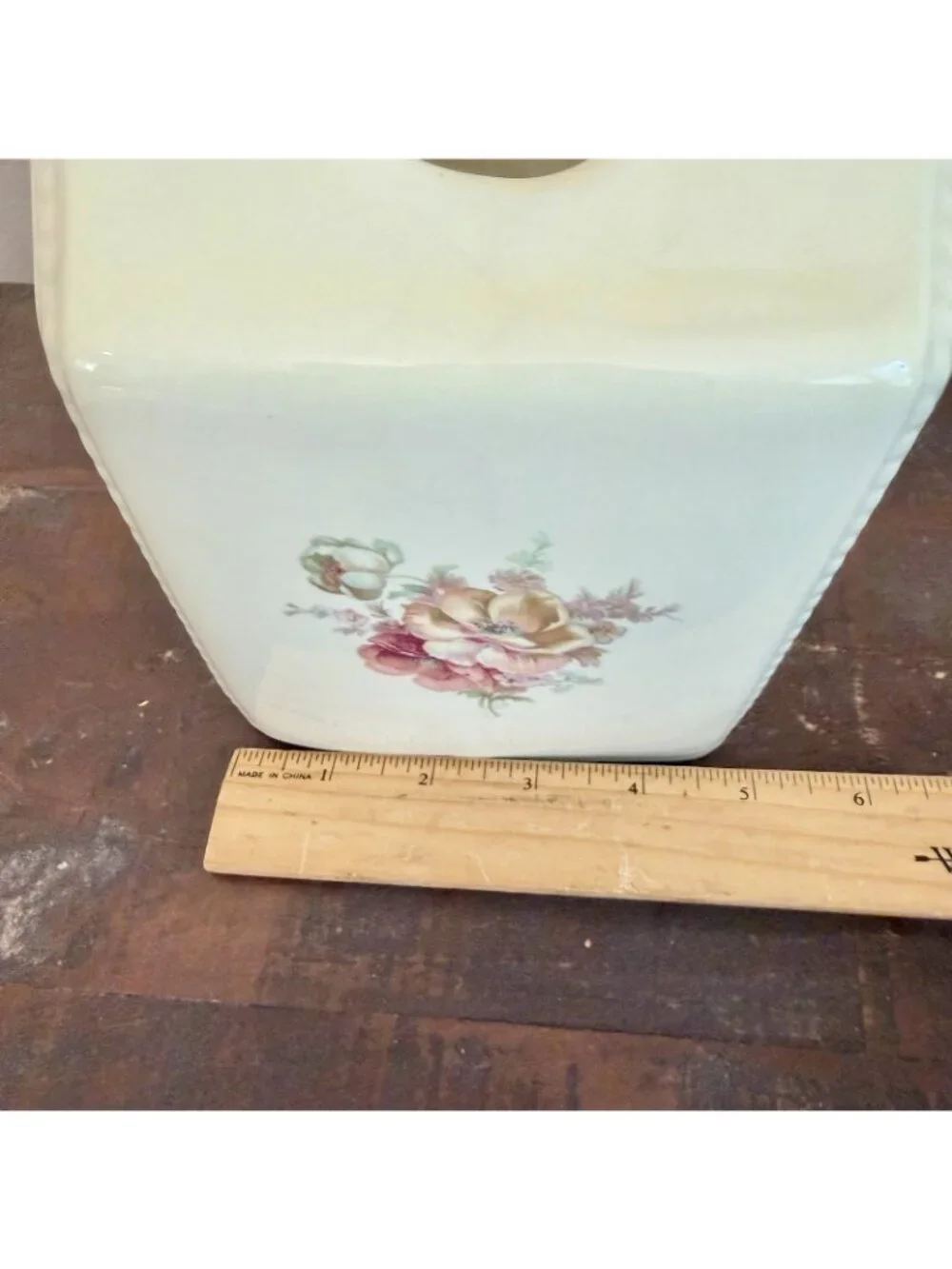 Vintage Athena California Floral Napkin Holder Ceramic Kitchen Decor Floral